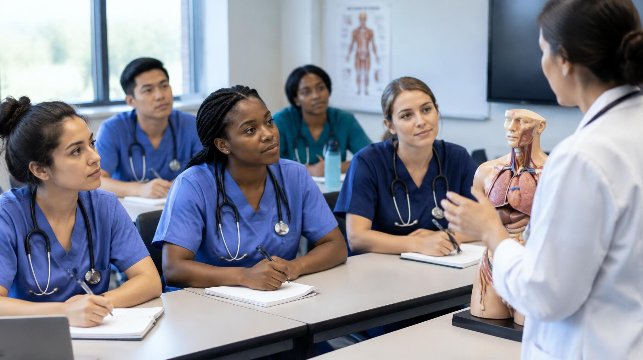 healthcare workers in training