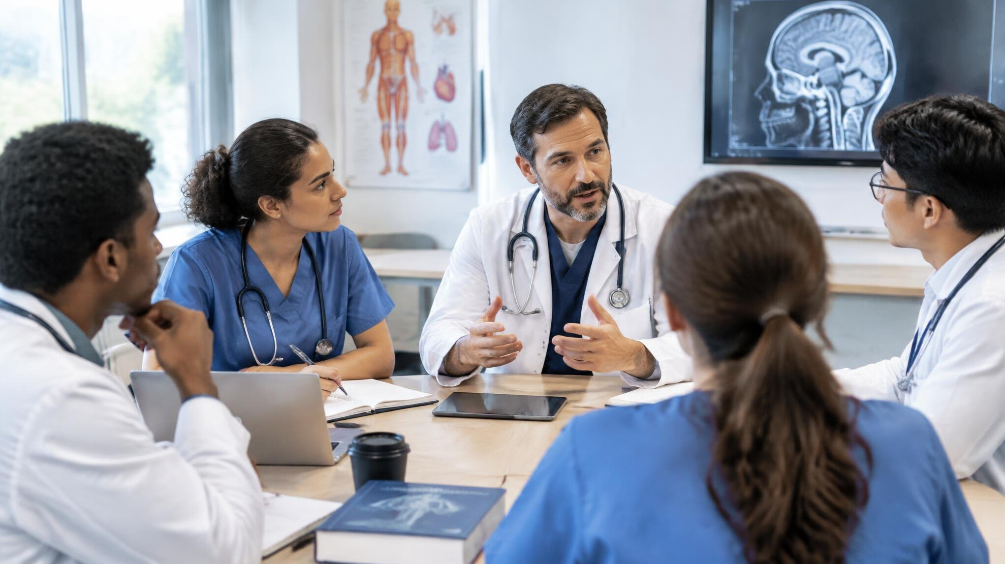 group of doctors in classroom