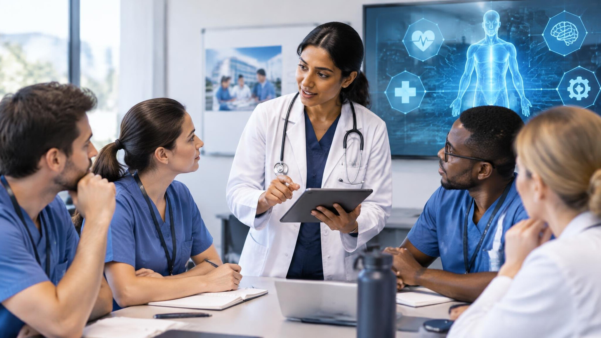 healthcare team discussing future