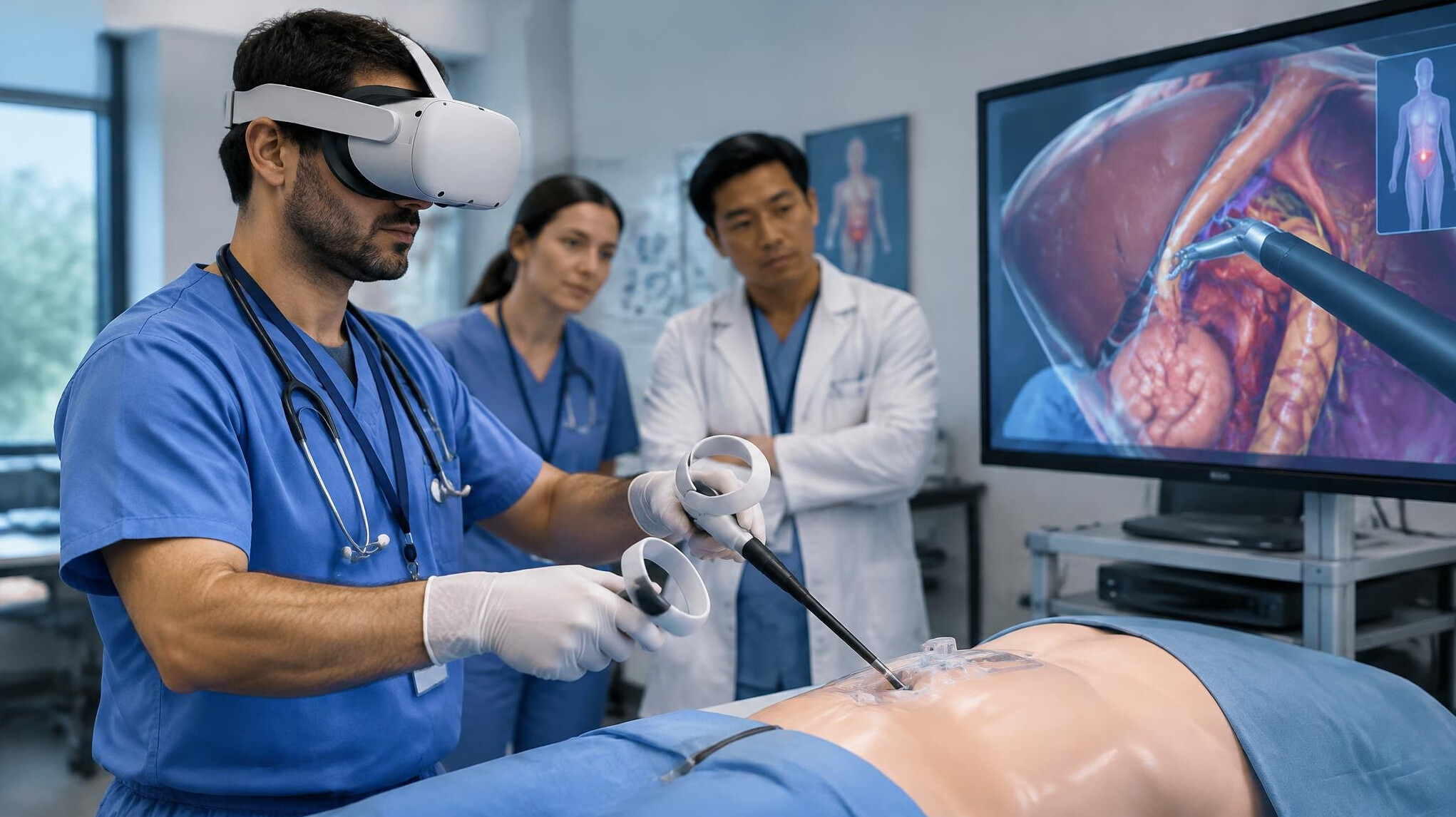 doctor using VR headset